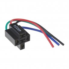 Relay socket with cables black, 4-pole