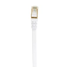 Plochý sieťový kábel S/STP CAT7, 2 x RJ45, 10 m, biely