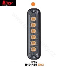 PREDATOR 6x4W LED vertikální, 12-24V, oranžový, ECE R65