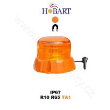 Robustný oranžový LED maják, magnet, oranžový hliník, 48 W, ECE R65