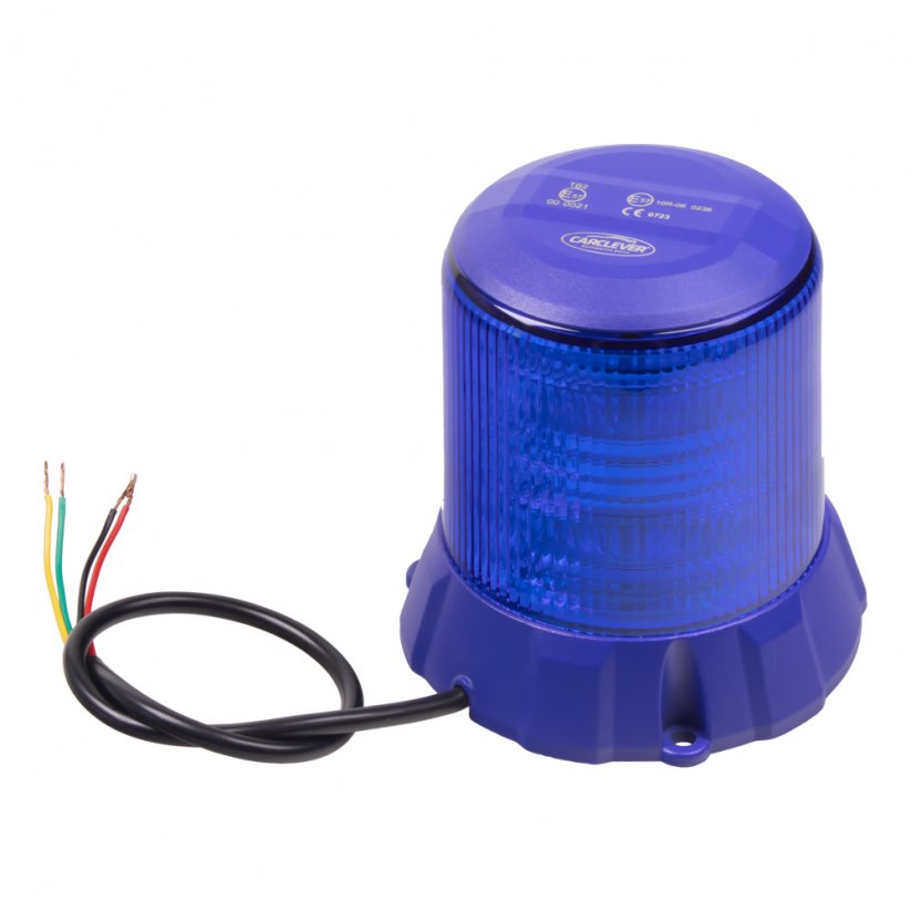 Robust blue LED beacon, blue aluminium, 96W, ECE R65