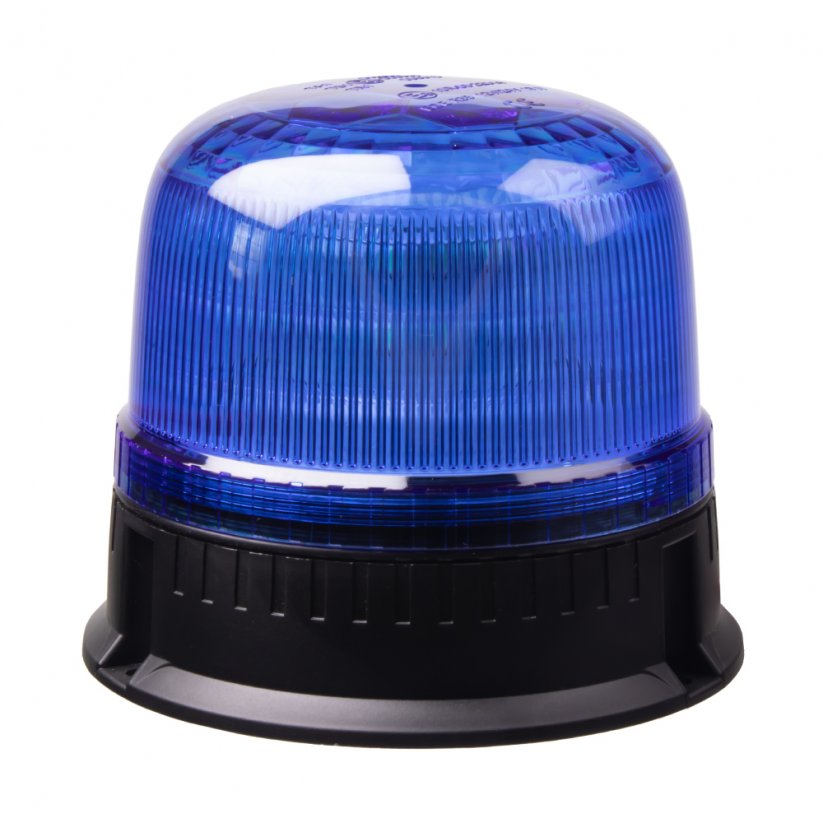 LED maják, 12-24V, 24xLED modrý, pevná montáž, ECE R65