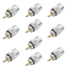 Sada 10 konektorů PNI PL259 pro kabel RG58, 9 mm, zlatý pin