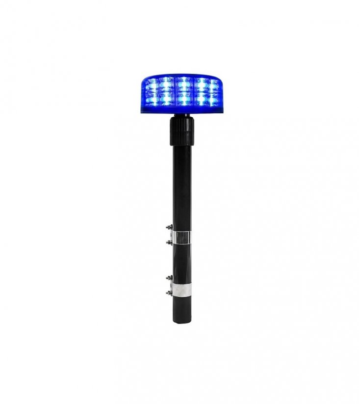 LED maják modrý 12/24V, pevná montáž, 24x LED 3W, R65