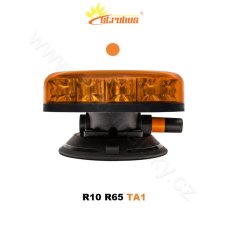 LED maják oranžový 12/24V, vákuový držiak 140Km/H, 12x LED 3W, R65