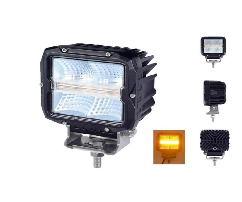 LED světlo obdélníkové bílé/oranžové/poziční, 60W, 105x117mm, ECE R65