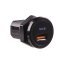 USB nabíječka QC3.0 do panelu, kulatá, 12/24V