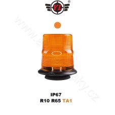 LED maják, 12-48V, 60xLED oranžový, magnet, ECE R65