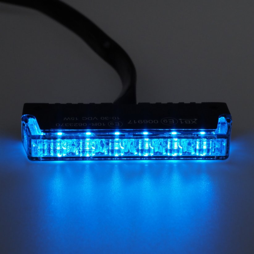 PROFI SLIM výstražné LED světlo vnější, do mřížky, červeno-modré, 12-24V, ECE R10