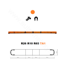 LED majáková rampa Montana 160cm, Oranžová, EHK R65