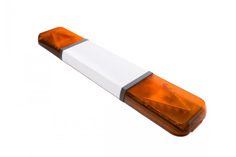 LED majáková rampa Optima 60 110cm, Oranžová, bílý střed, EHK R65 - Barva: Oranžová, Bílý střed: Ano, Kryt: Barevný, LED moduly: 4ml