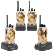 Balenie prenosných rádiostaníc PNI PMR R40 Camo 0,5W, 16 kanálov, ASQ, TOT, monitor, programovateľné, Li-Ion batérie 1200mAh, nabíjačky a slúchadlá súčasťou balenia, sada 4ks