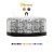 LED beacon orange-blue 12/24V, Magnetic, 24x LED 3W, R65