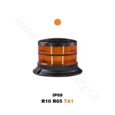 LED maják, 12-24V, 16xLED oranžový, pevná montáž, ECE R65