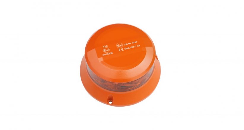 Robustný oranžový LED maják, oranžový hliník, 36 W, ECE R65