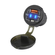 USB nabíječka QC3.0 + USB-C, 12/24V