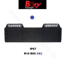 4x Warning light 6x4W LED under license plate, 12-24V, blue, ECE R65
