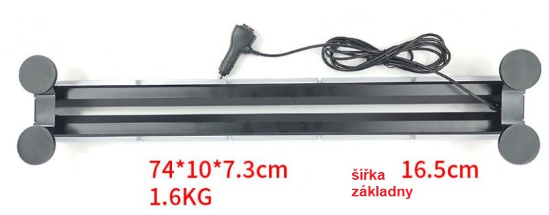 LED alej (IP66) 12-24V, 750mm oranžová, 5xCOB LED, dual
