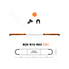 LED majáková rampa Montana 140cm, Oranžová, EHK R65