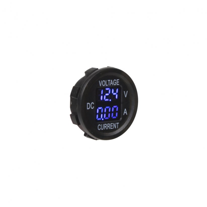 Digital ampermeter and voltmeter 5-48V, 0-10A blue
