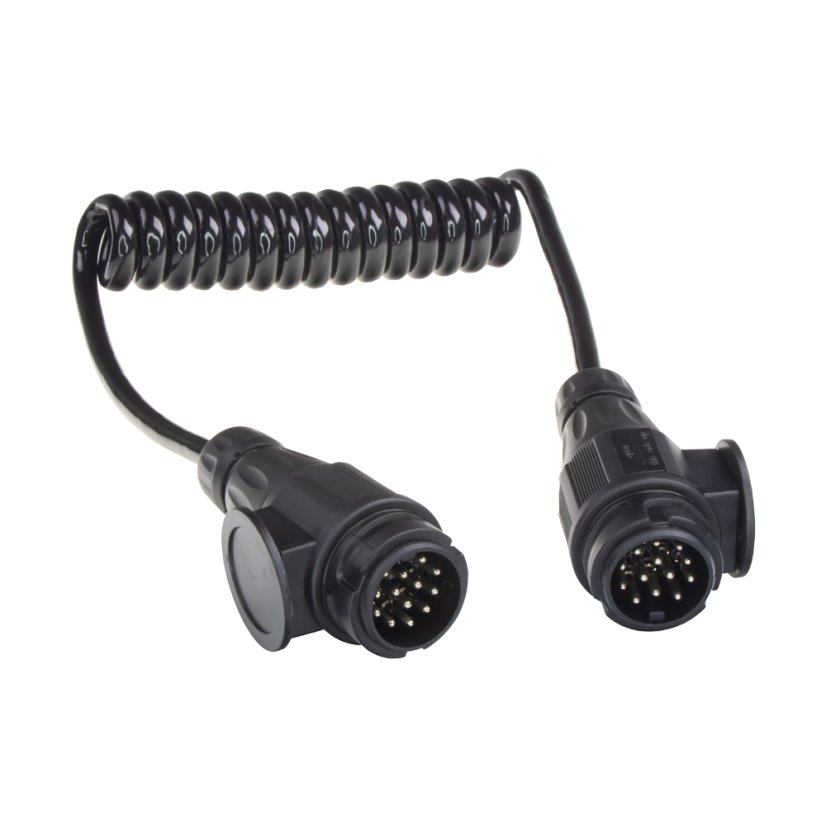 Prodlužovací kabel 2 m spirálový 13 žílový, 2x zástrčka, 13pin 12V