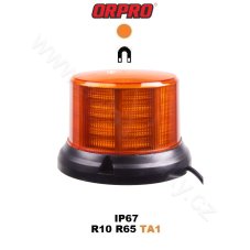 LED maják, 12-24V, 96x0,5W, oranžový, magnet, ECE R65 R10