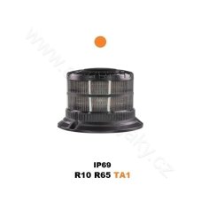 LED maják, 12-24V, 16xLED oranžový, pevná montáž, smoke, ECE R65