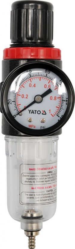 Regulátor tlaku vzduchu 1/4", max. 0,93MPa, s filtrom (15ccm)