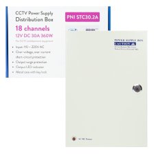 CCTV zdroj v kovové skříní 12V 30A 360W, 18 výstupů