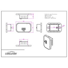 USB 2,4A socket 12/24V, chrome frame