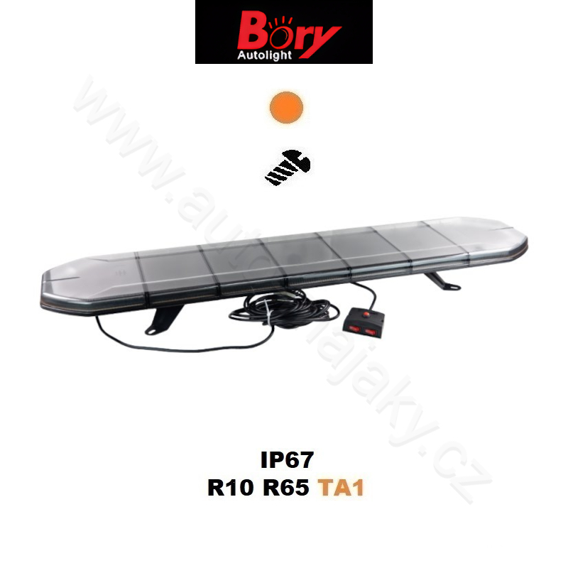 LED rampa 1200mm, oranžová, 12-24V, ECE R65, ovladač