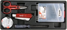 Drawer insert - insulating tape, tester, scissors, mounting knife, drill set 1-10mm