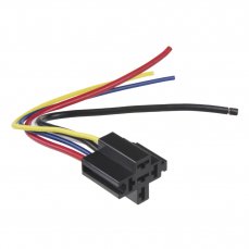 Relay socket with cables black, 5-pole