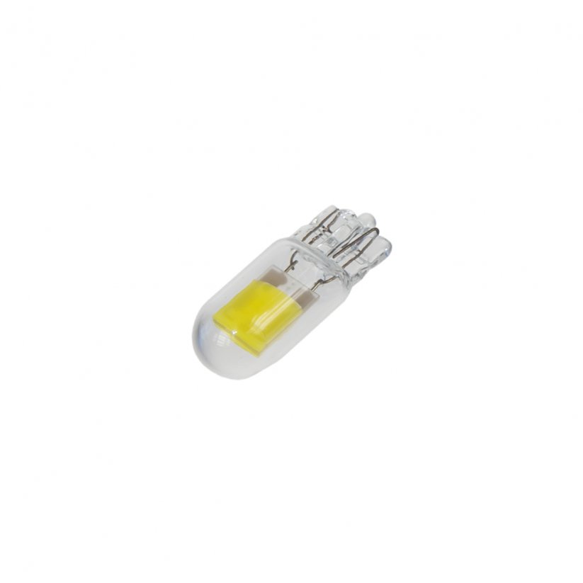 COB LED T10 biela, 12V, celosklenená