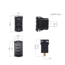 Dual digital voltmeter 10-60 V blue