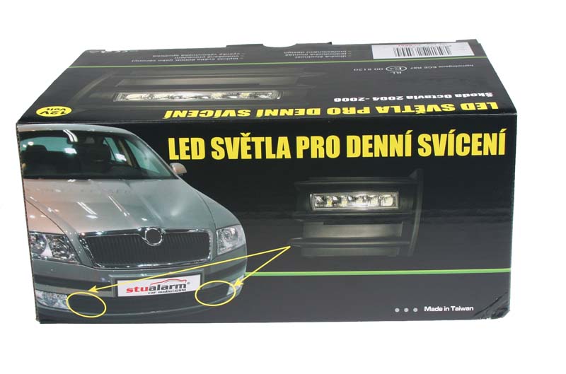 LED denné svetlá Škoda Octavia 2004-08, ECE