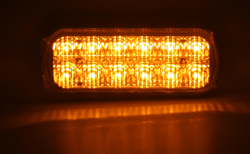 View of turned on orange LED flashing module