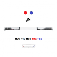LED majáková rampa Optima 90/2P 140cm modro/ červená, bílý střed, EHK R65