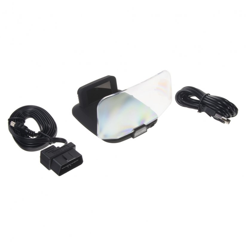HEAD UP DISPLAY 4" / TFT LCD, OBDII + GPS, reflective plate